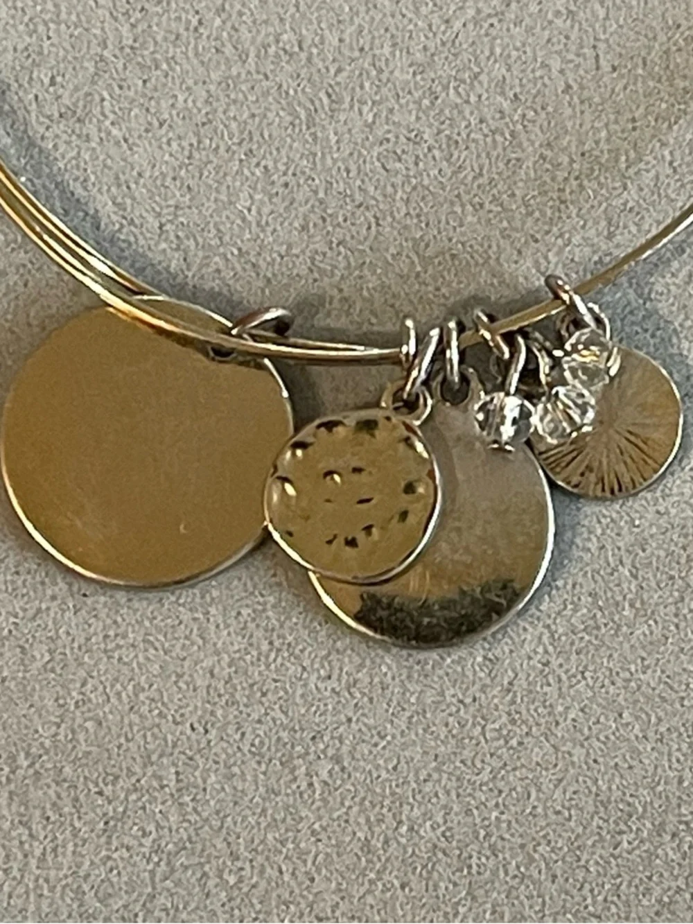 Turquoise Beaded Silver-Tone Charm Bangle Set - Daughter/Friendship